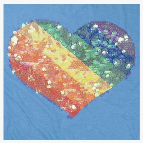 QE Cyan Sequin Tee SZ MEDIUM NWT - Picture 2 of 8